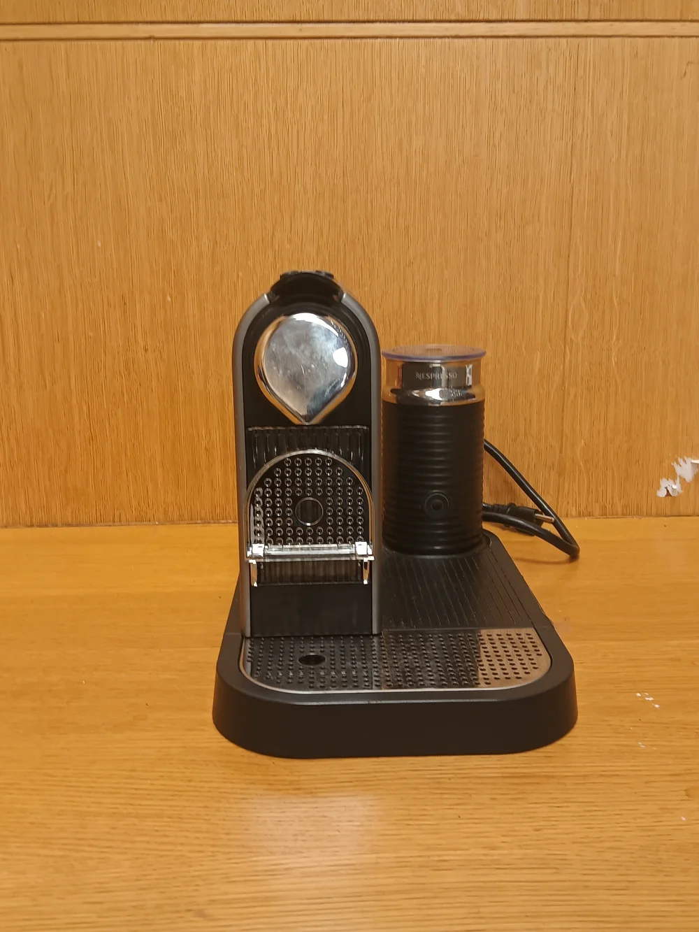 Nespresso-Compatible Espresso Machine with Milk Frother - Black